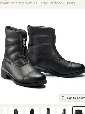 Kerrits Element Waterproof Insulated Paddock Boots Black Size 6 New in Box